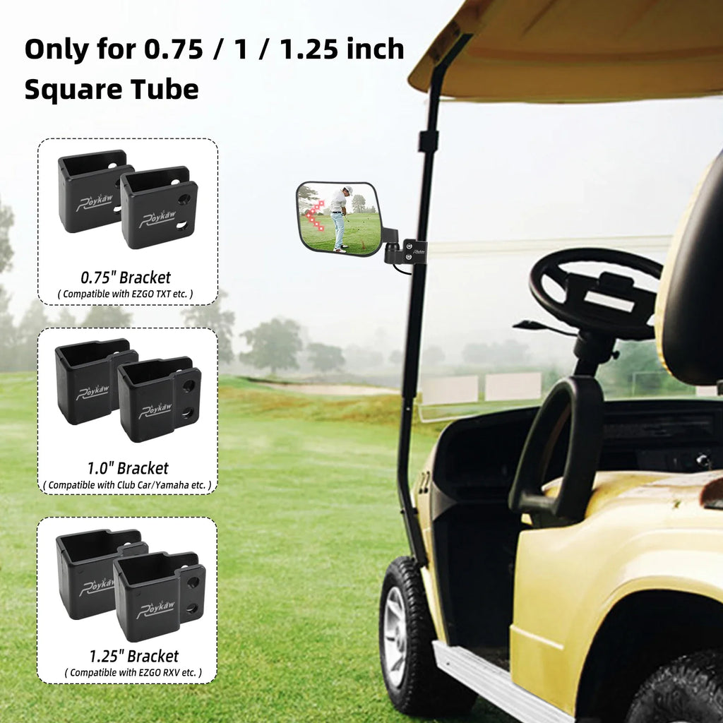 LED Turn Signal Folding Golf Cart Side Mirrors for EZGO/Club Car/Yamaha