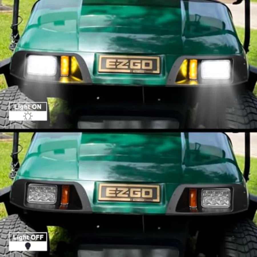 Golf Cart Head Light Compatible with EZGO TXT LED Light 1996-2013 Gas and Electric Passenger Driver Side Replace 12V Headlights