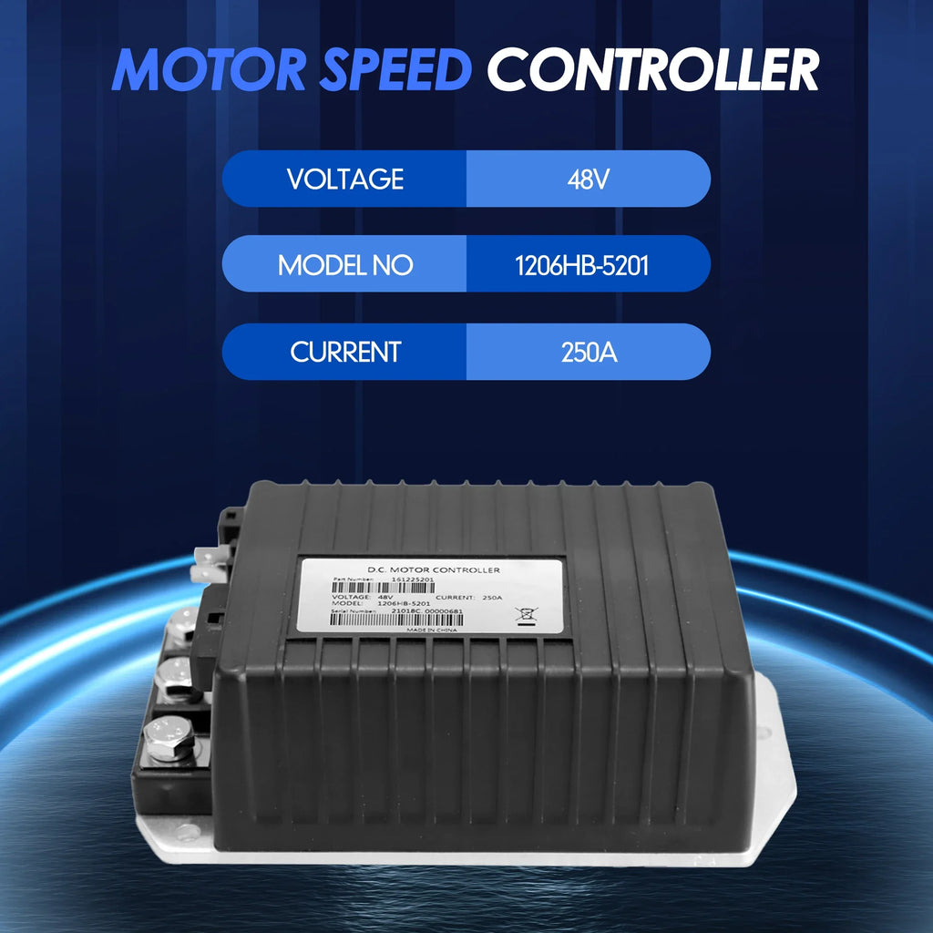 48V 250A Golf Cart Motor Controller for EZGO TXT, Cushman Hauler & Shuttle X4 (2010+) – Curtis 1206HB-5201