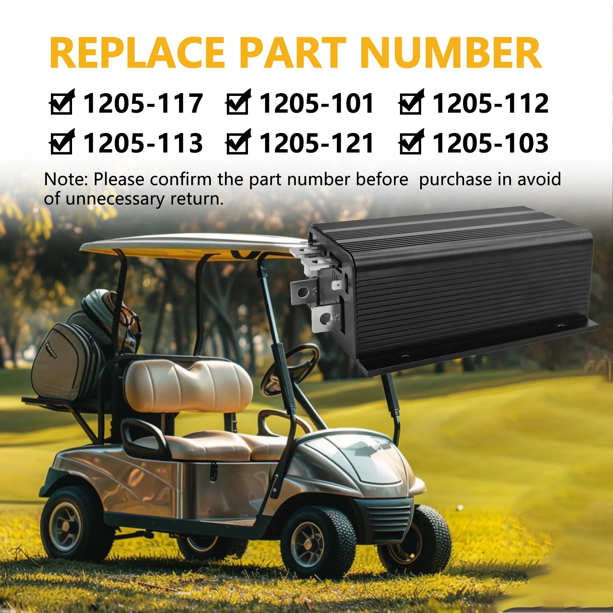 1205-117 ITS Controller 73060G01 36V 400A DC Motor Controller for Curtis EZGO TXT Shuttle (1995-2004) Golf Cart