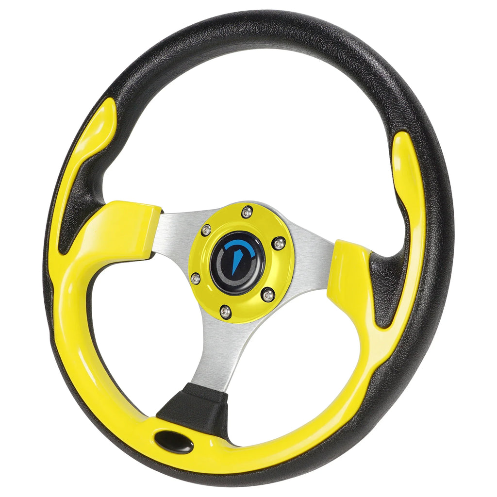 13 Inch 320mm Universal Golf Cart Steering Wheel – PU Leather, 5/6 Hole