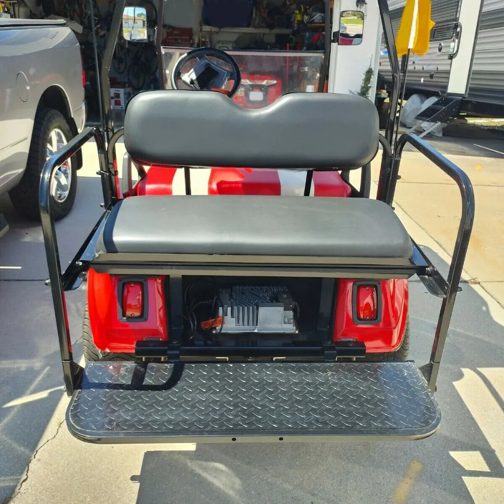 Golf Cart Flip Rear Seat Kit with Roof Supports