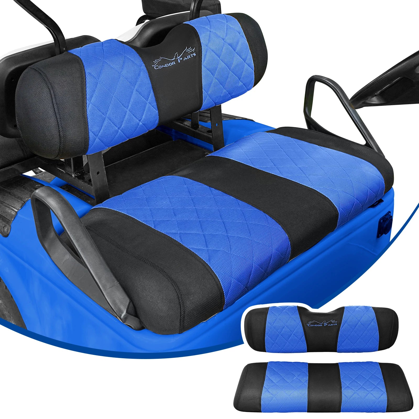 EZGO TXT & RXV Golf Cart Seat Covers – Diamond Design Breathable Mesh, Easy Install