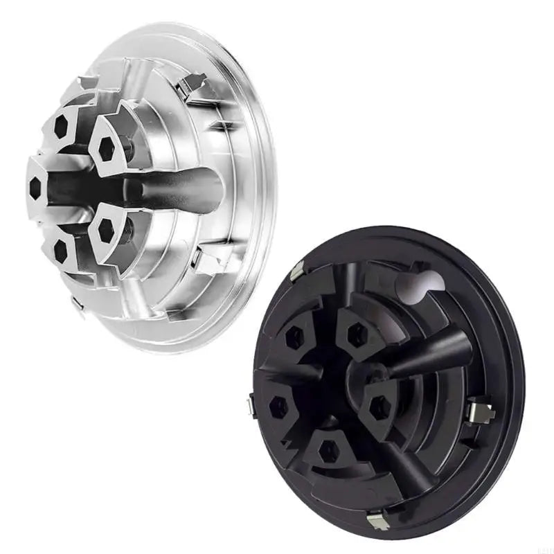 8" Golf Cart Hub Caps – Lightweight Silver & Black Wheel Covers (Set of 4)