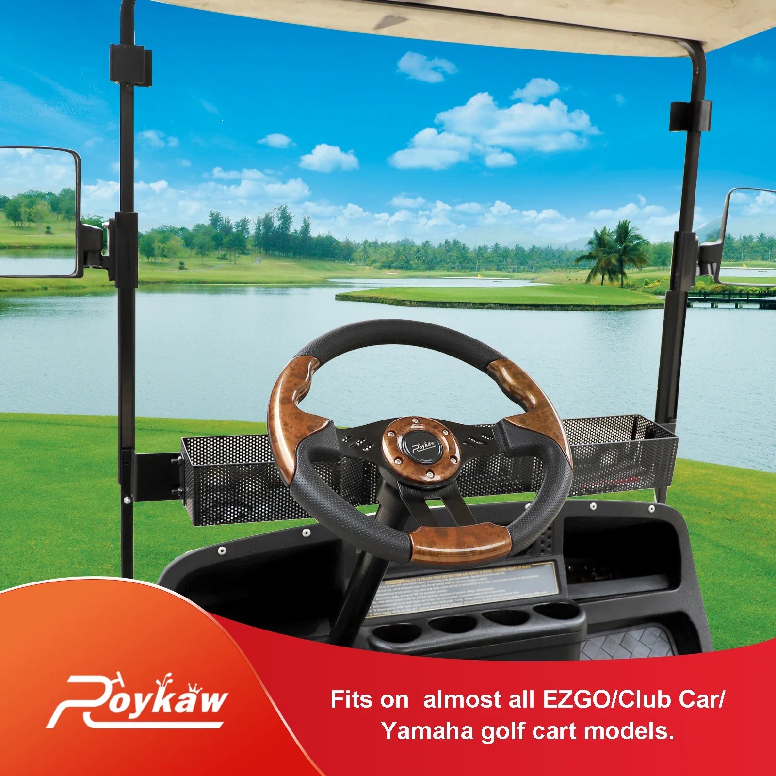 13 Inch 320mm Carbon Fiber Golf Cart Steering Wheel – EZGO, Club Car, Yamaha
