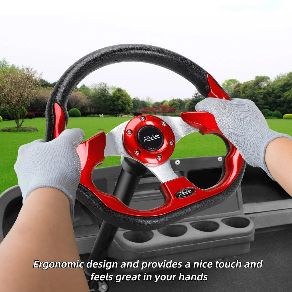 Golf Cart Steering Wheel Fit | EZGO TXT, RXV/Club Car DS, Precedent, Tempo/Yamaha, 12.5" Classic Steering Wheel