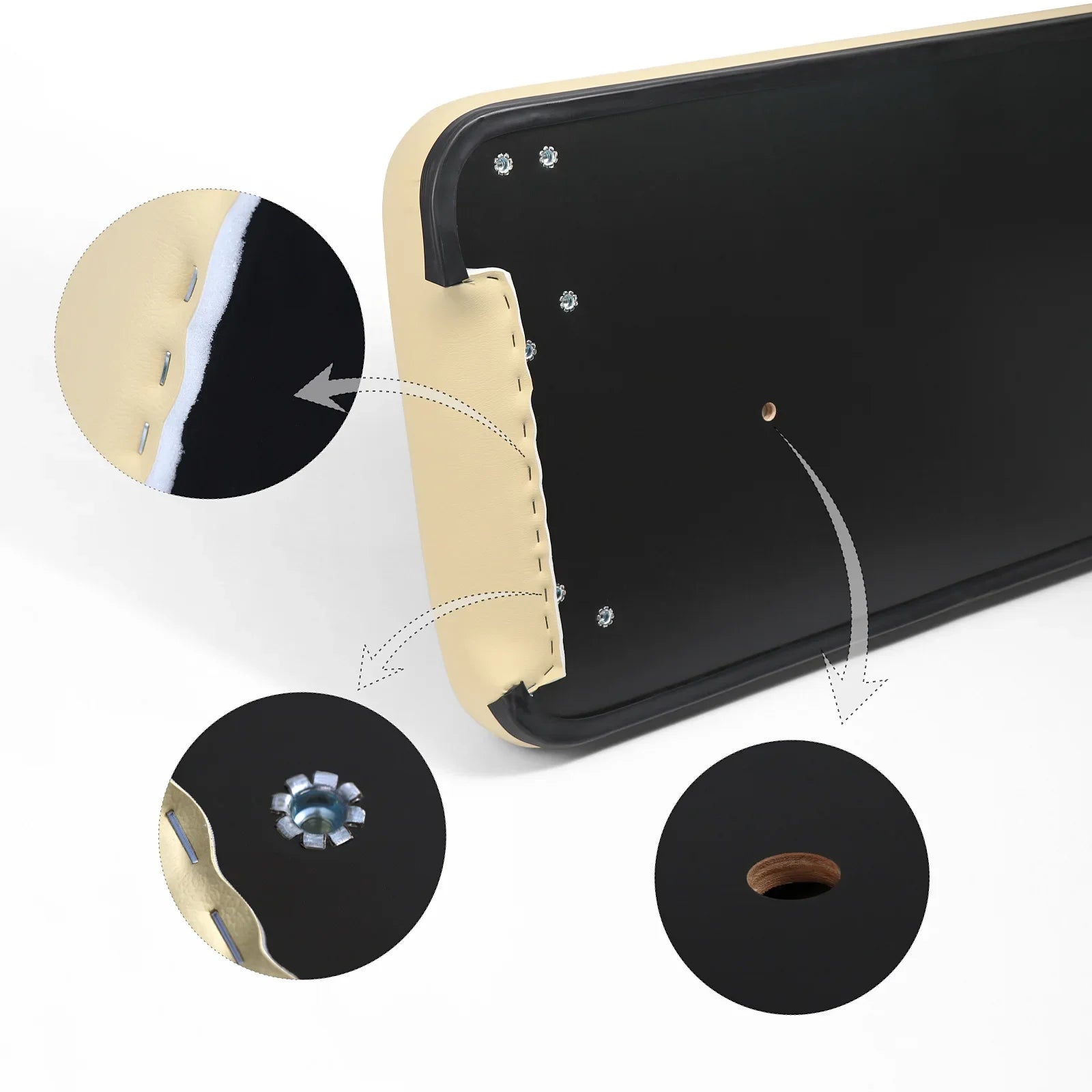 Club Car Precedent Beige Golf Cart Seat Cushion Set - Complete Bench Seat Assembly