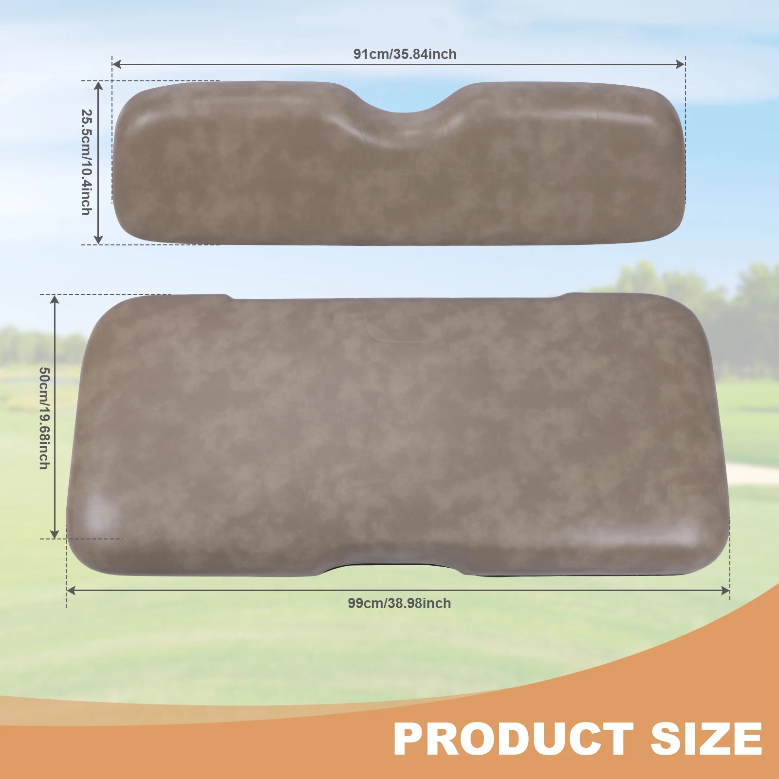 EZGO RXV Front Seat Cushion Assembly – PU Leather Bottom & Backrest Kit (2008 & Up)