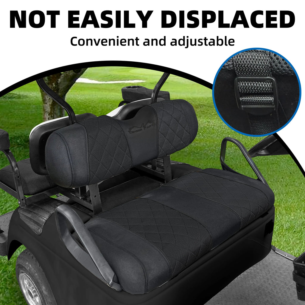 EZGO TXT & RXV Golf Cart Seat Covers – Diamond Design Breathable Mesh, Easy Install