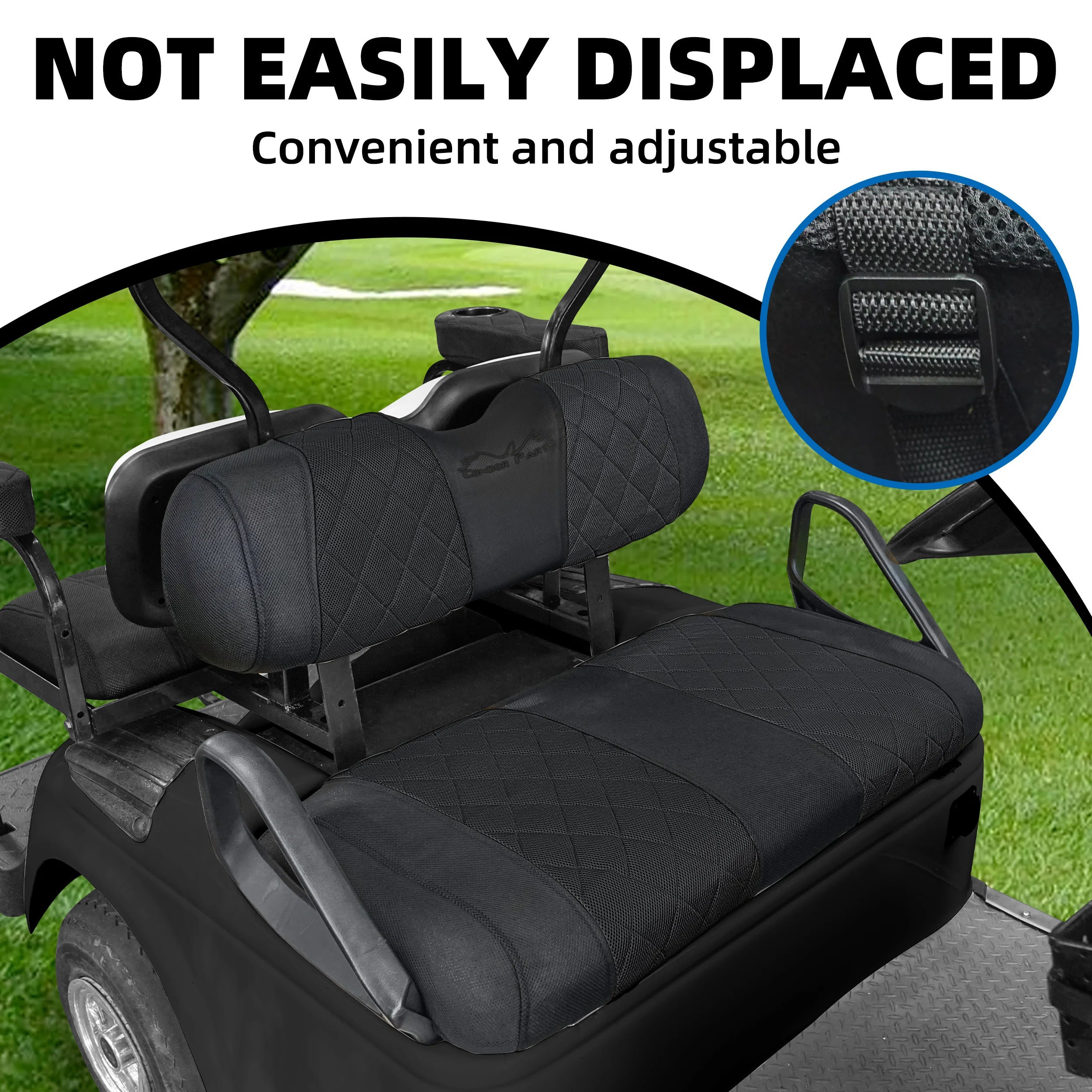 EZGO TXT & RXV Golf Cart Seat Covers – Diamond Design Breathable Mesh, Easy Install