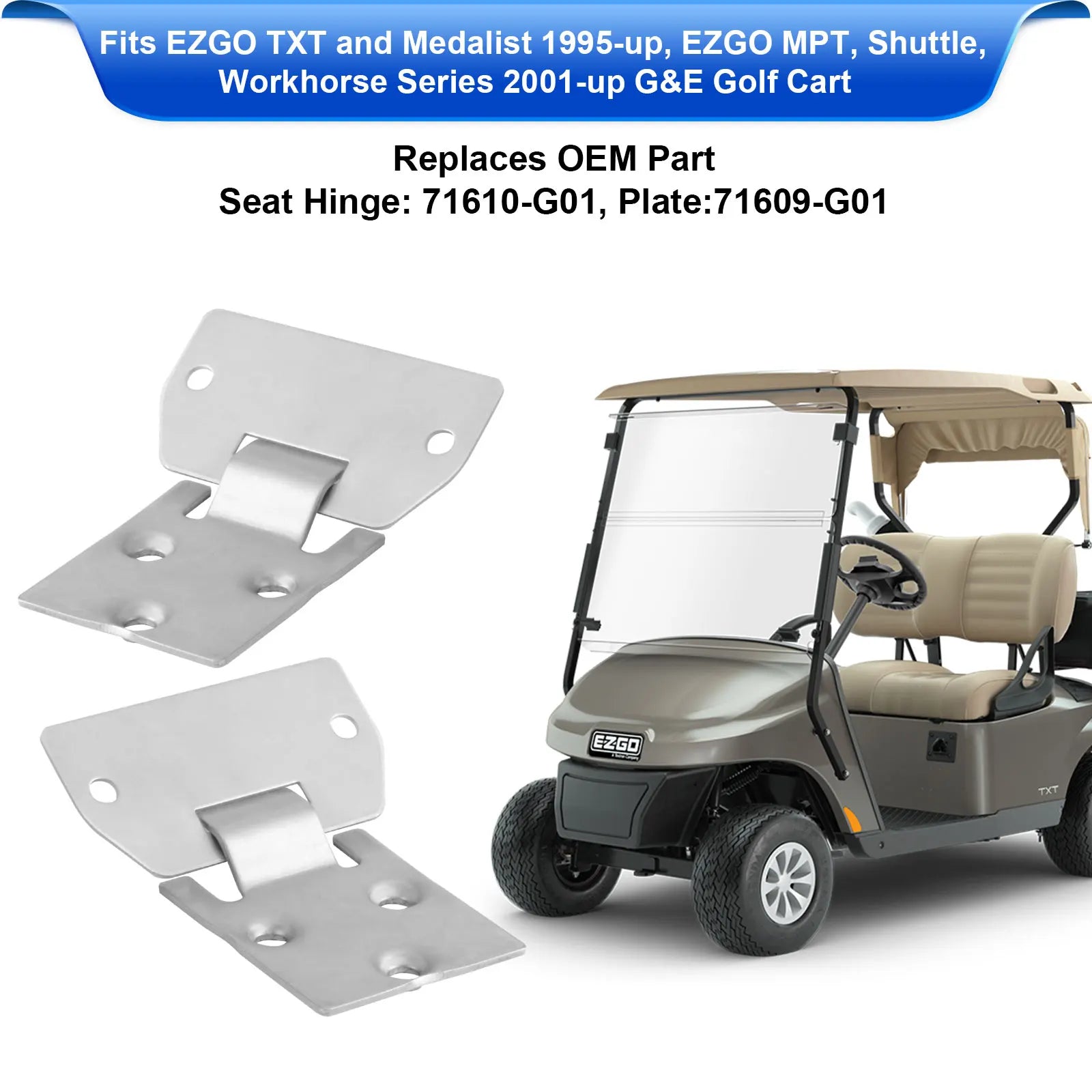 Seat Hinge Plate Male & Female Kit | EZGO-Cartzilla Golf Cart Parts &amp; Accessories