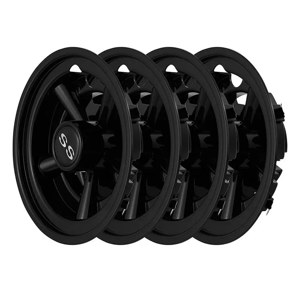 8" Black Chrome Golf Cart Hub Caps – No-Tool Install for Club Car (Set of 4)