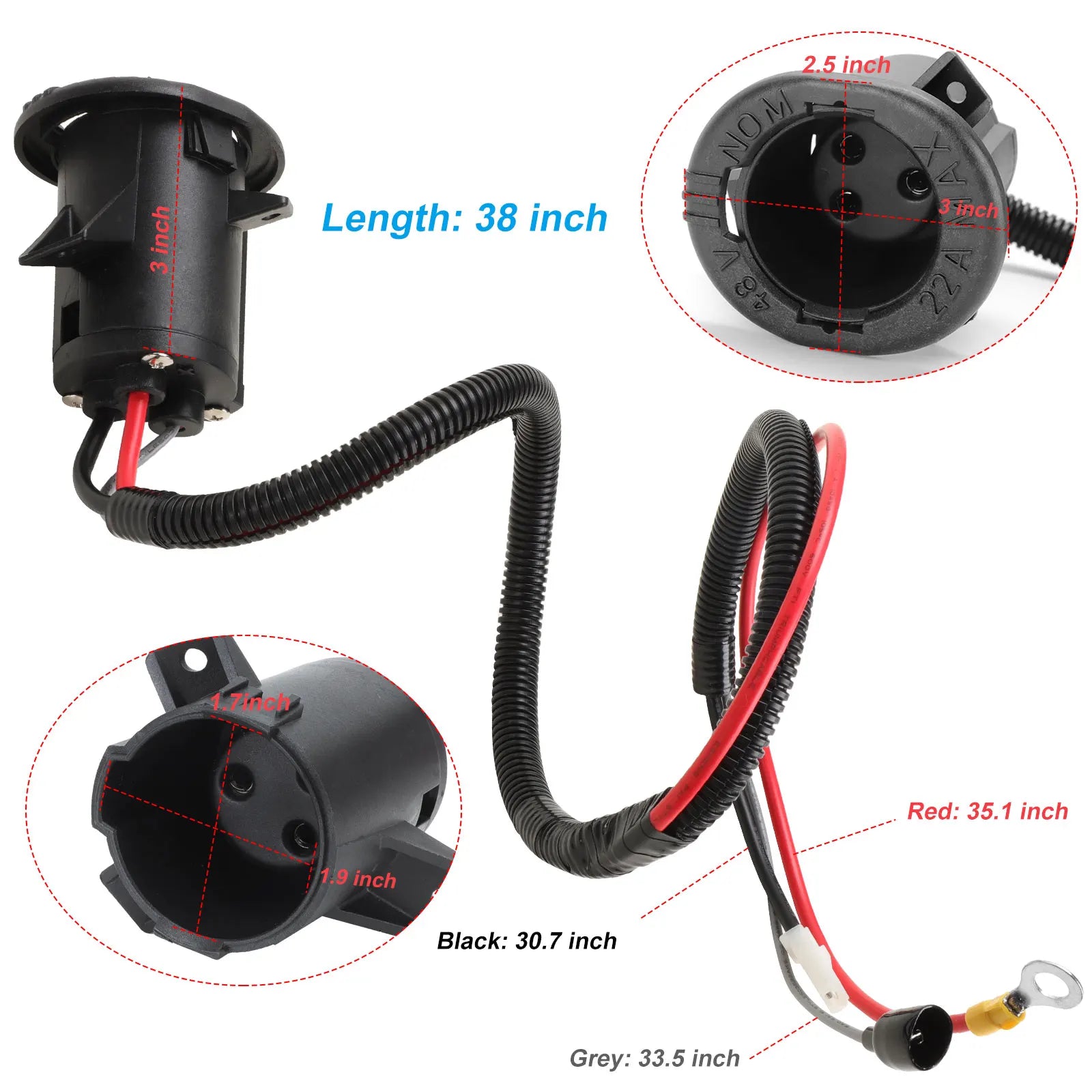 Golf Cart 48 Volt Charger DC Receptacle Kit | Club Car Precedent 2004-up