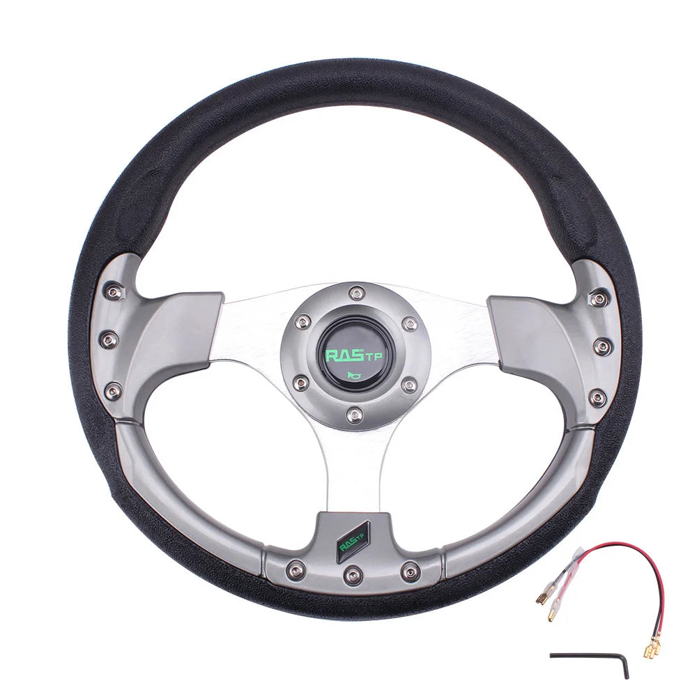 13 Inch 320mm Golf Cart Steering Wheel – PU Leather, Universal 5/6 Hole