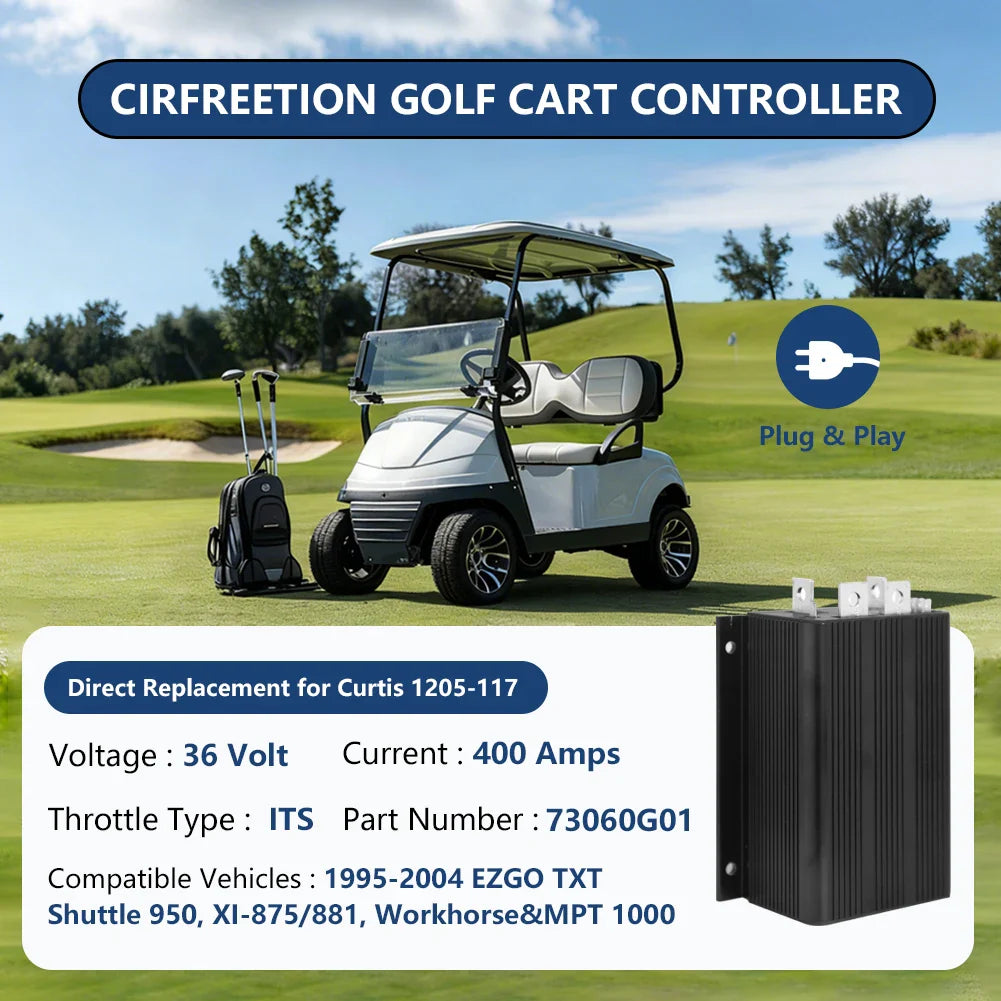 36V 400A ITS Golf Cart Motor Controller for EZGO TXT & Shuttle 950 (1995–2004) – Curtis 1205-117