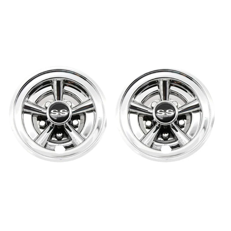 8" 5-Spoke Stainless Steel Golf Cart Wheel Covers – Fits EZGO, Club Car & Yamaha