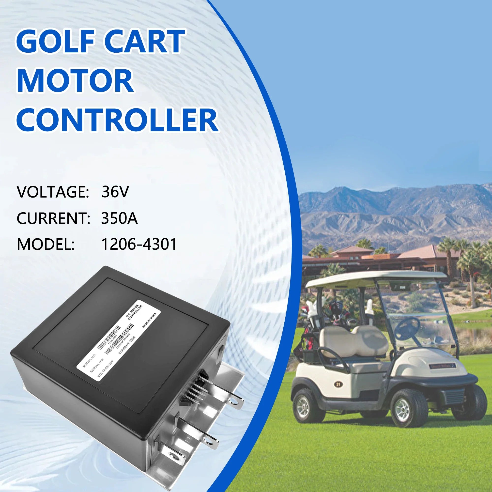 36V 350A ITS Golf Cart Motor Controller for EZGO TXT, Club Car & Yamaha – Replaces 1206-4301