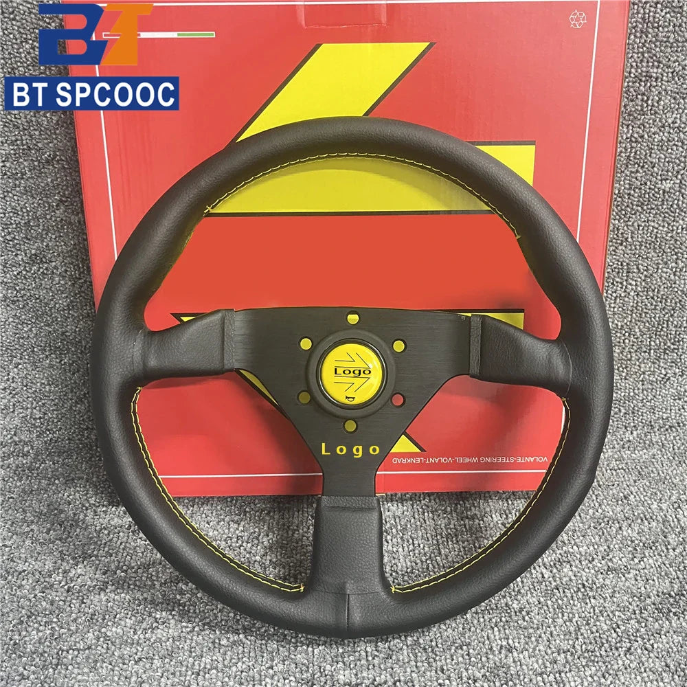 13 Inch 320mm Real Leather Racing Steering Wheel for Golf Cart – JDM Sport Drift