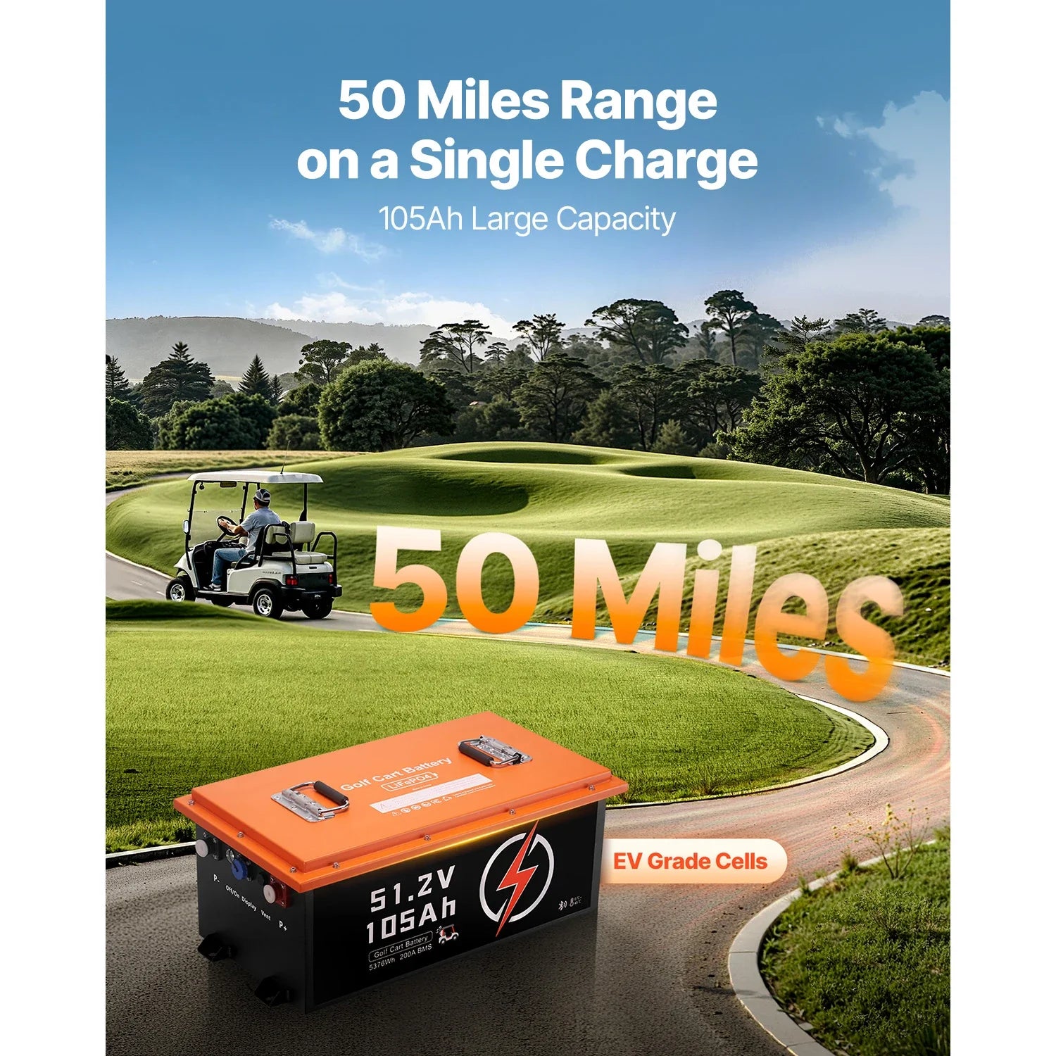 36V/48V 105Ah LiFePO4 Golf Cart Lithium Battery with BMS