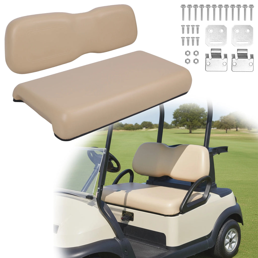 Club Car DS Front Seat Cushion Set – PU Leather Bottom & Backrest Replacement (2000.5 & Up)