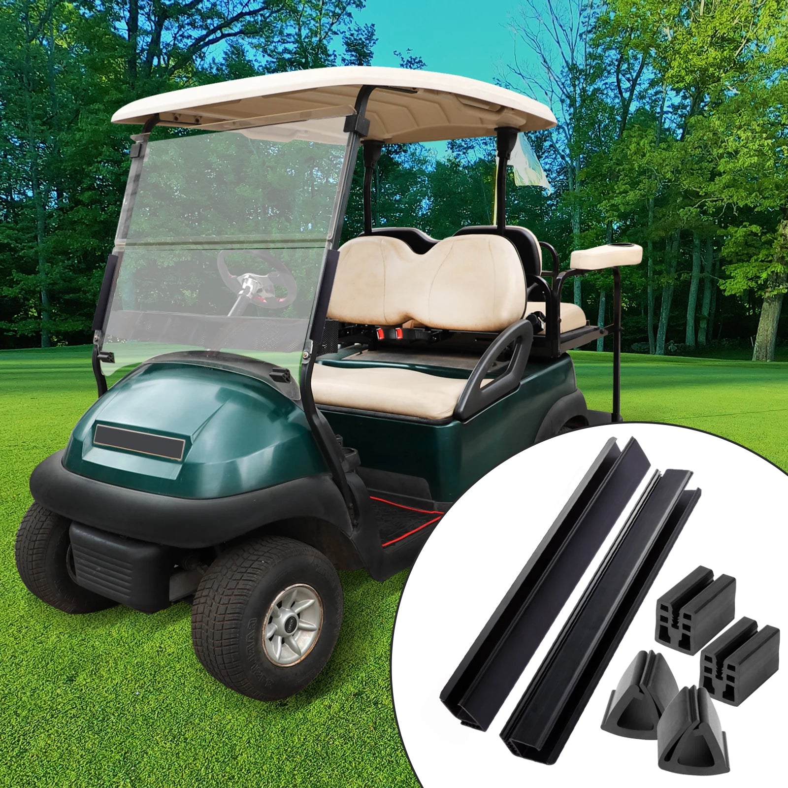 Windshield Clips Kit | Club Car DS & Precedent, Only | 1.0'' Square Frame