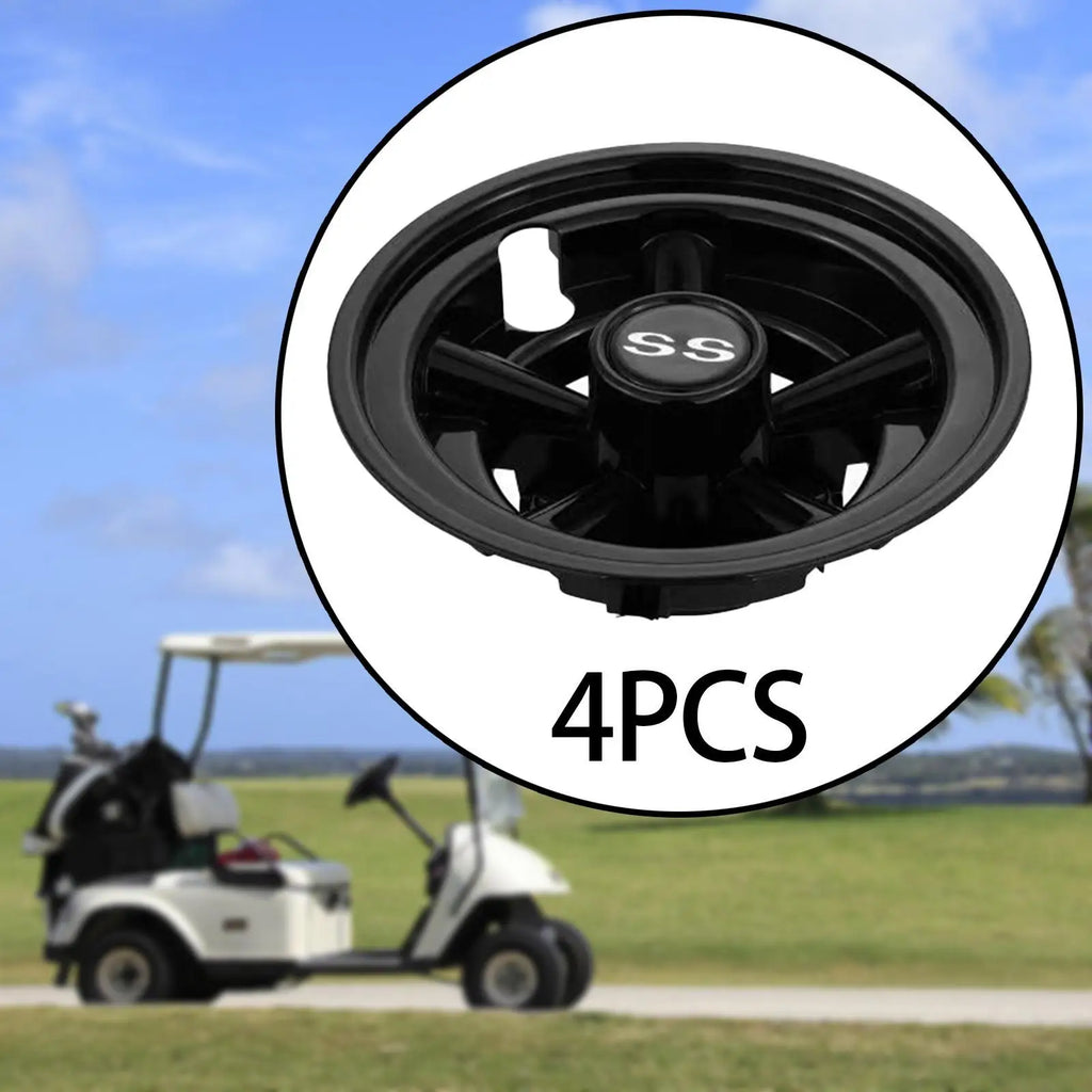 8" Universal Golf Cart Hub Caps – Lightweight Easy-Remove Wheel Covers (Set of 4)