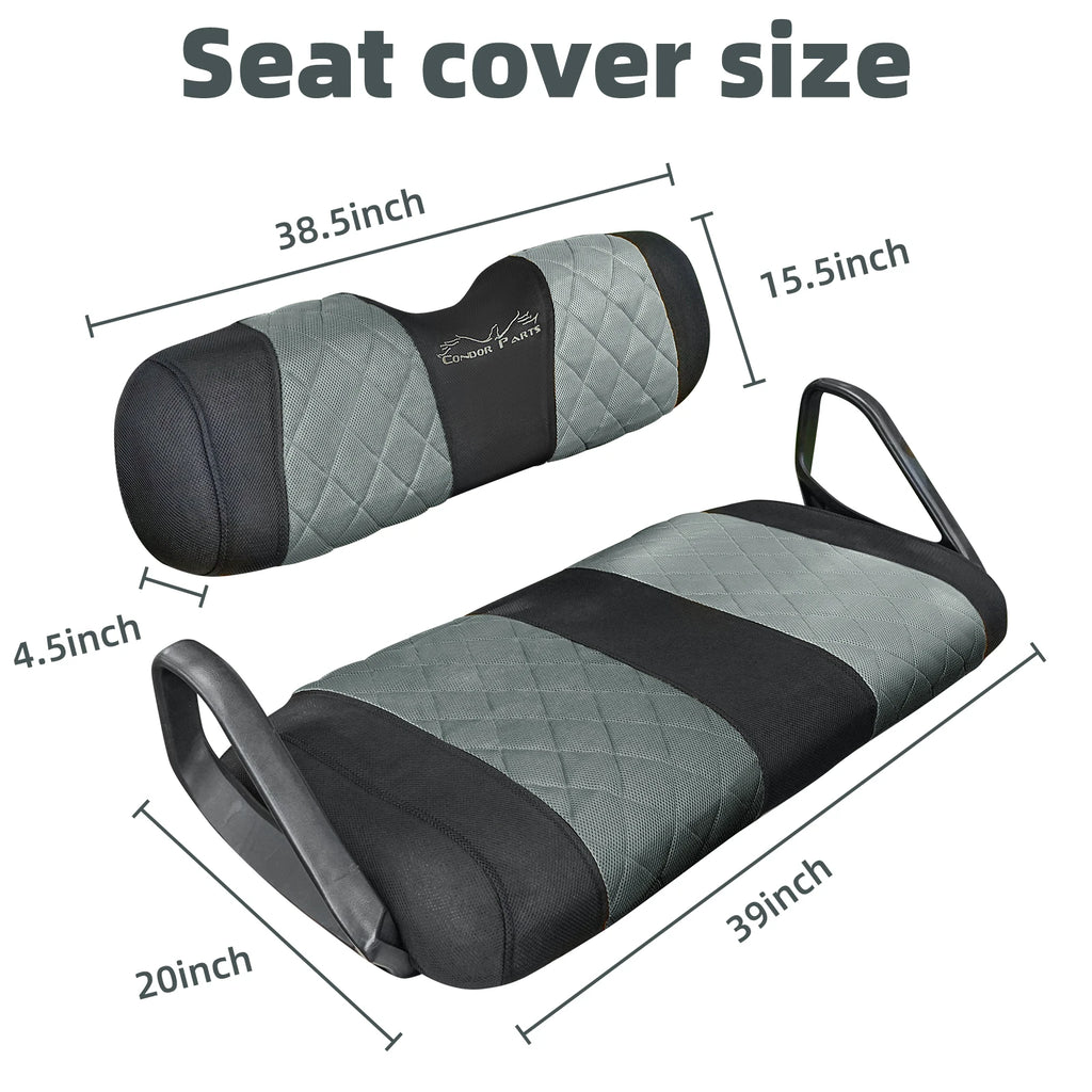 EZGO TXT & RXV Golf Cart Seat Covers – Diamond Design Breathable Mesh, Easy Install