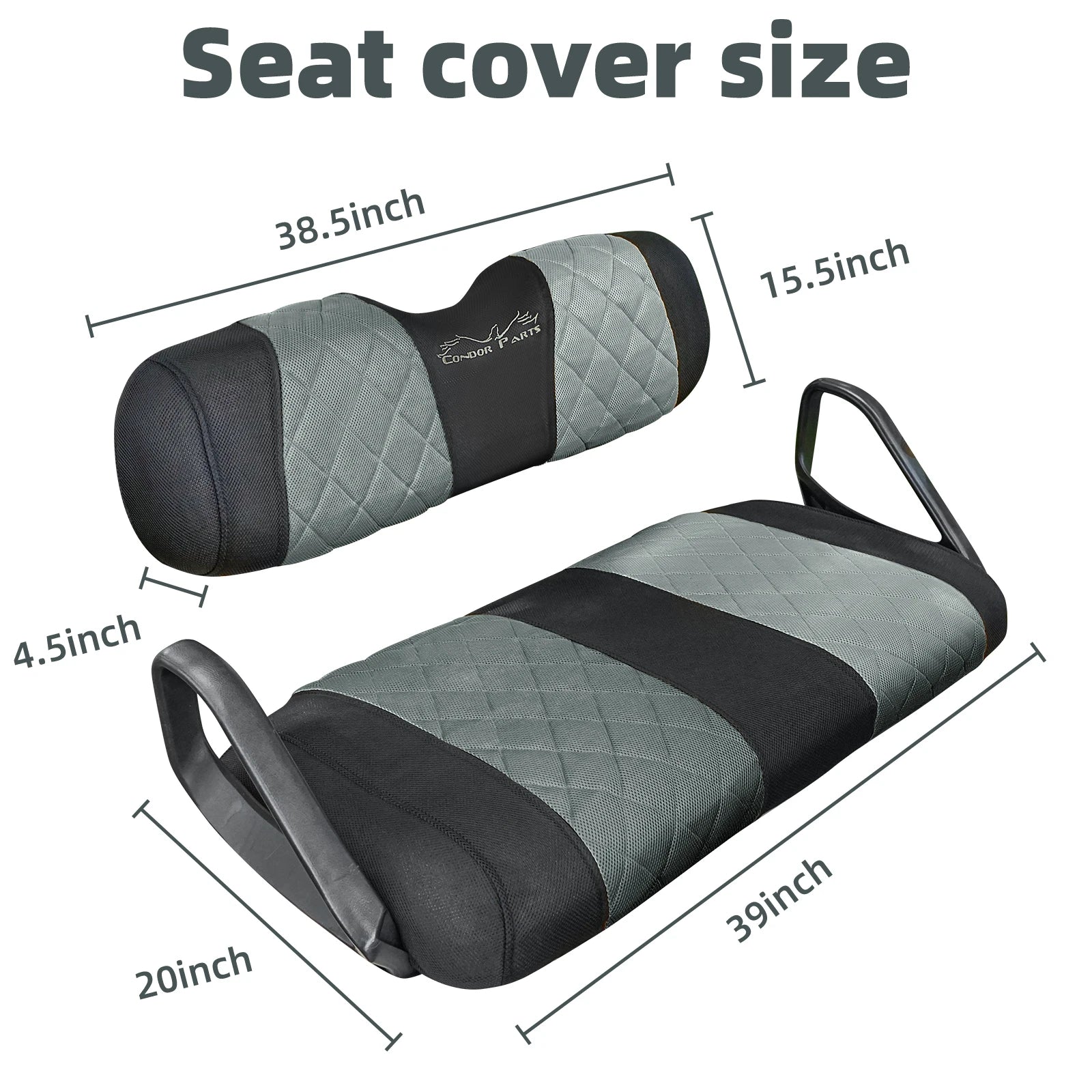 EZGO TXT & RXV Golf Cart Seat Covers – Diamond Design Breathable Mesh, Easy Install