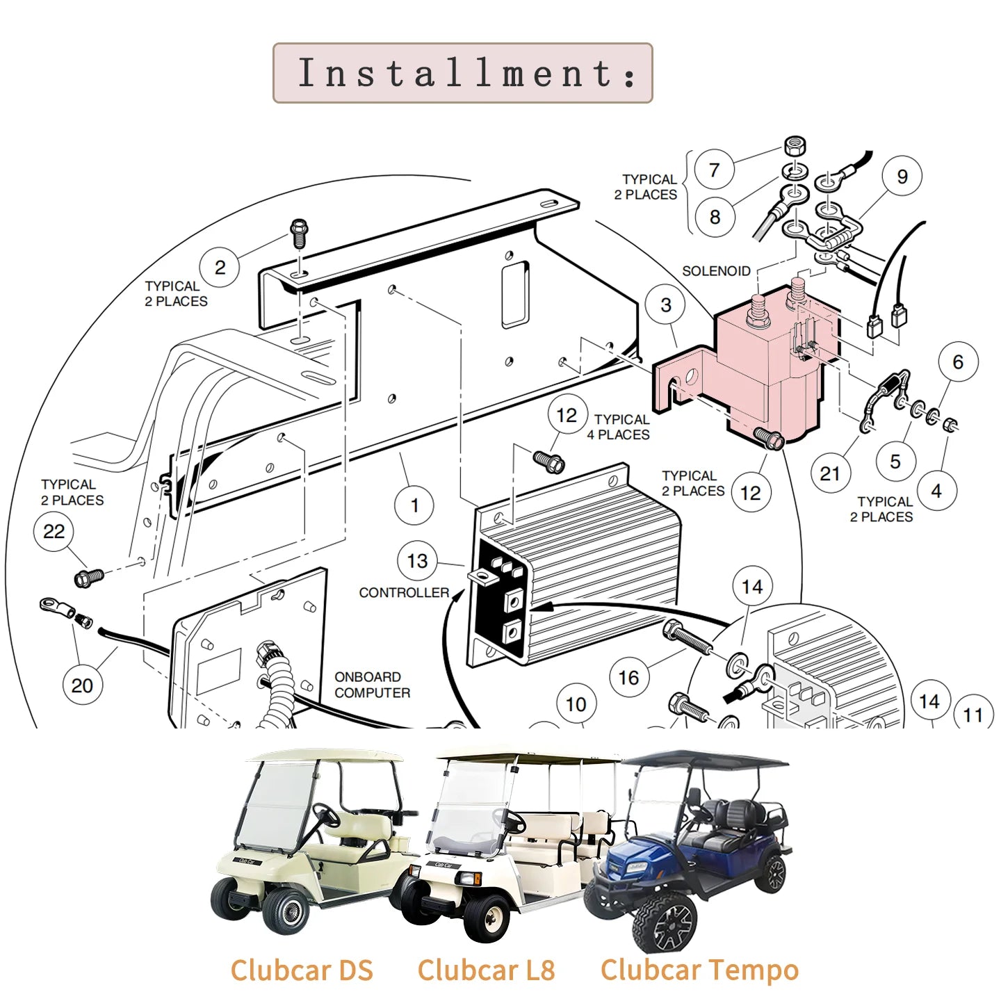 Solenoid Relay with Resistor | Club Car DS/Tempo | 48V-Cartzilla Golf Cart Parts &amp; Accessories