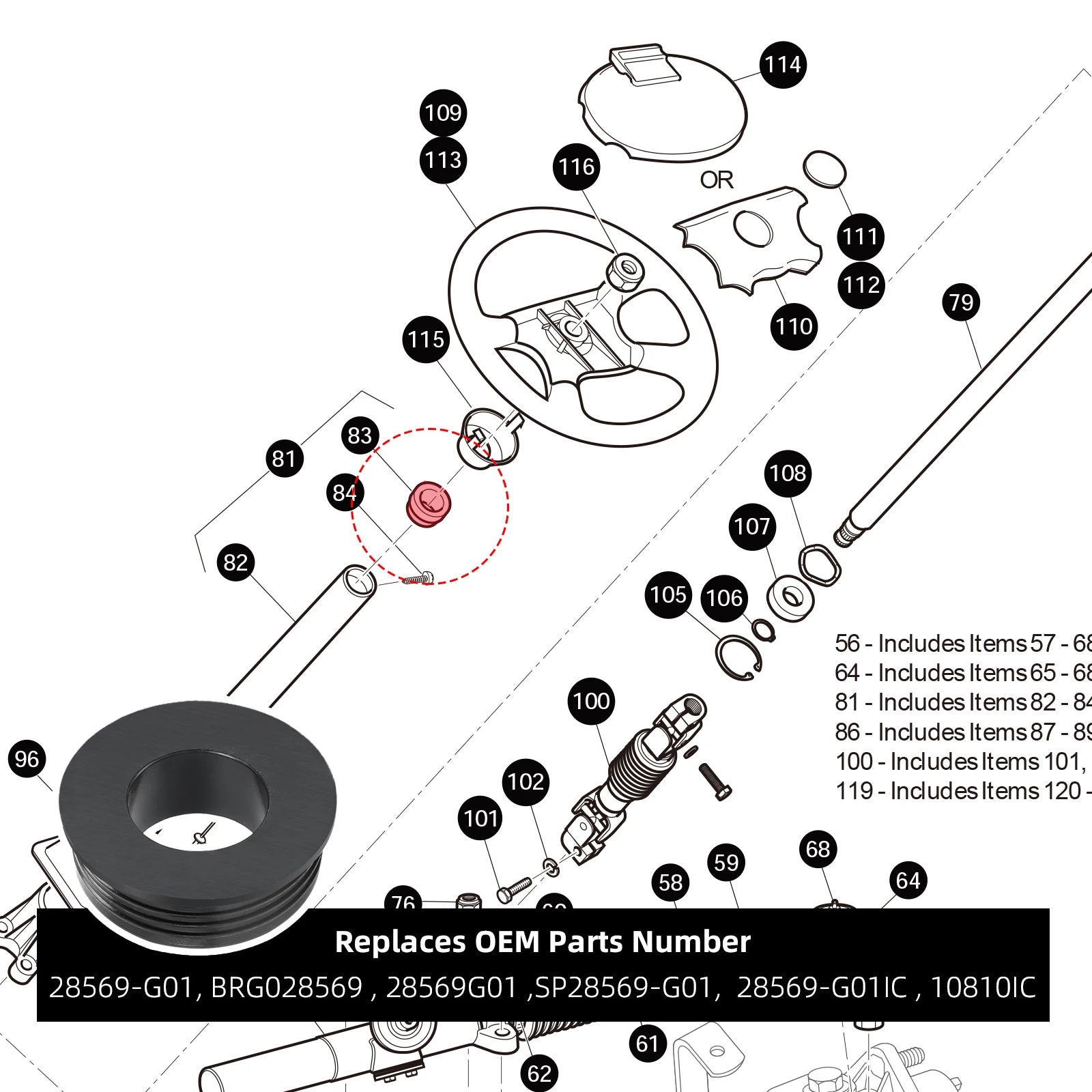 Steering Column Bushing Fit | EZGO-Cartzilla Golf Cart Parts &amp; Accessories