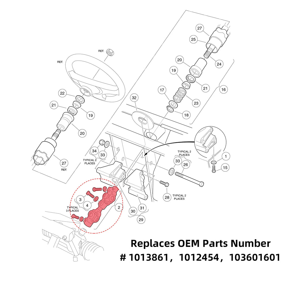 Steering Joint Intermediate Shaft Knuckle | Club Car-Cartzilla Golf Cart Parts &amp; Accessories