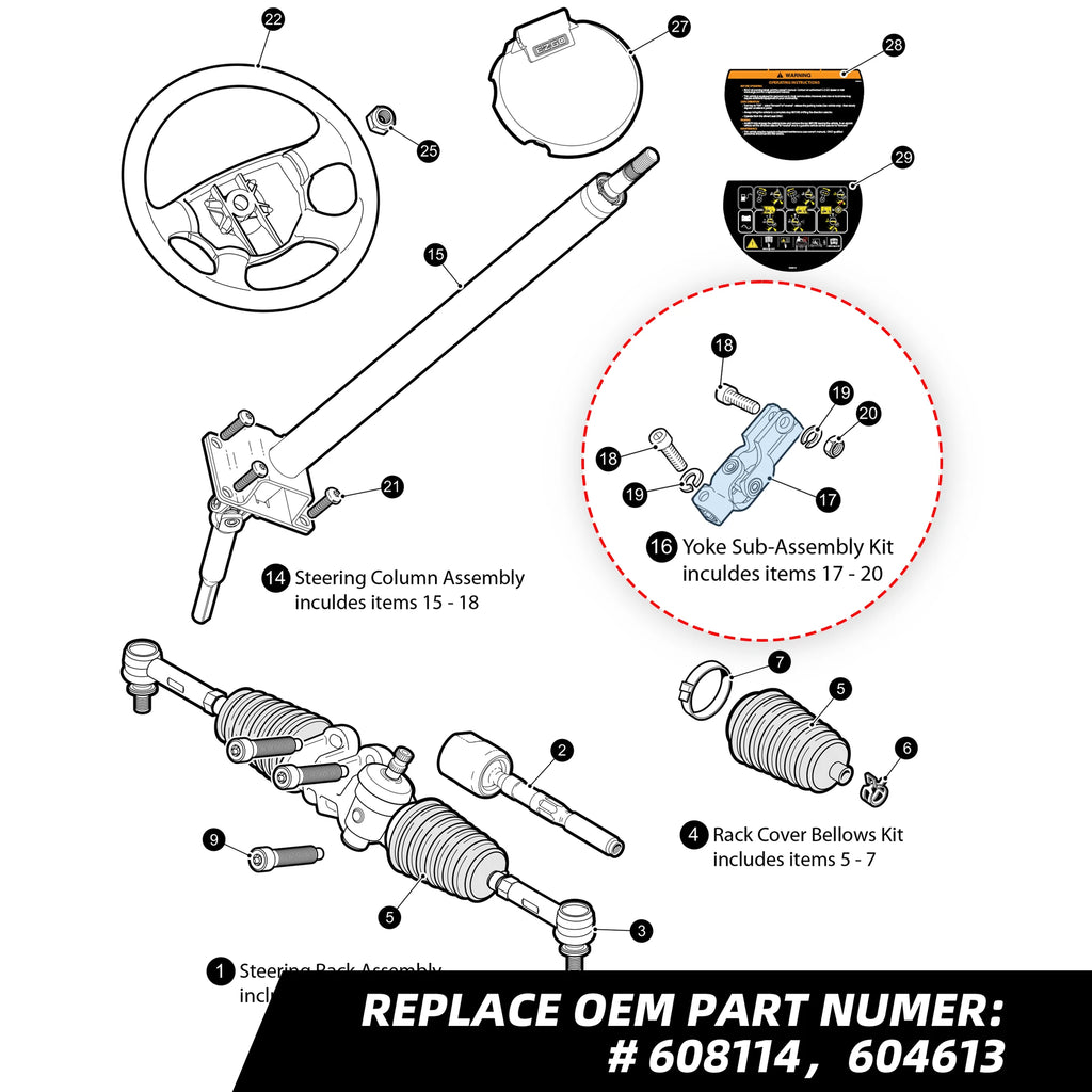 Steering Yoke Assembly | EZGO-Cartzilla Golf Cart Parts &amp; Accessories
