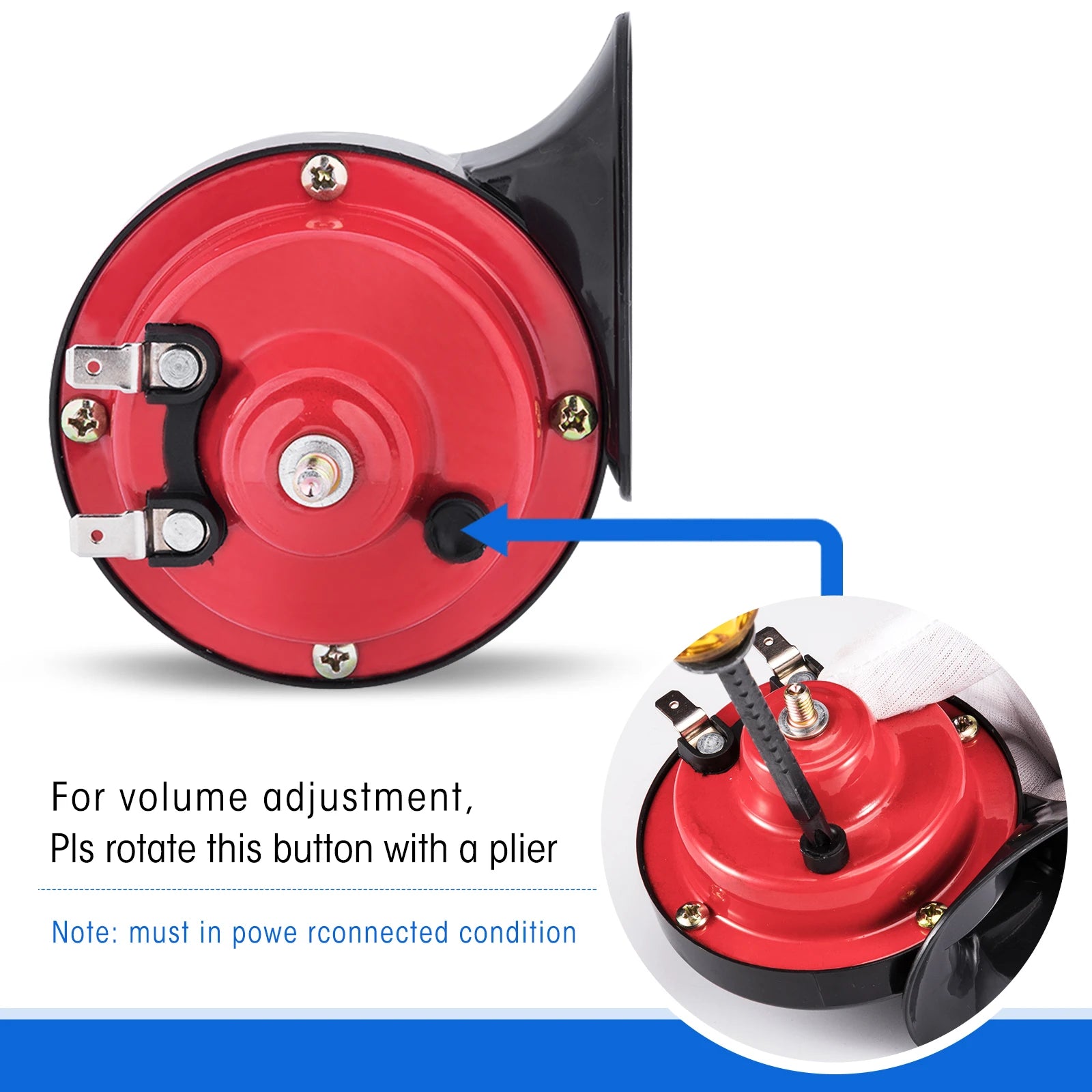 Universal 12 Volt Horn Kit W/Floor Mounted Button and Wiring Harness Fit | EZGO-Cartzilla Golf Cart Parts &amp; Accessories
