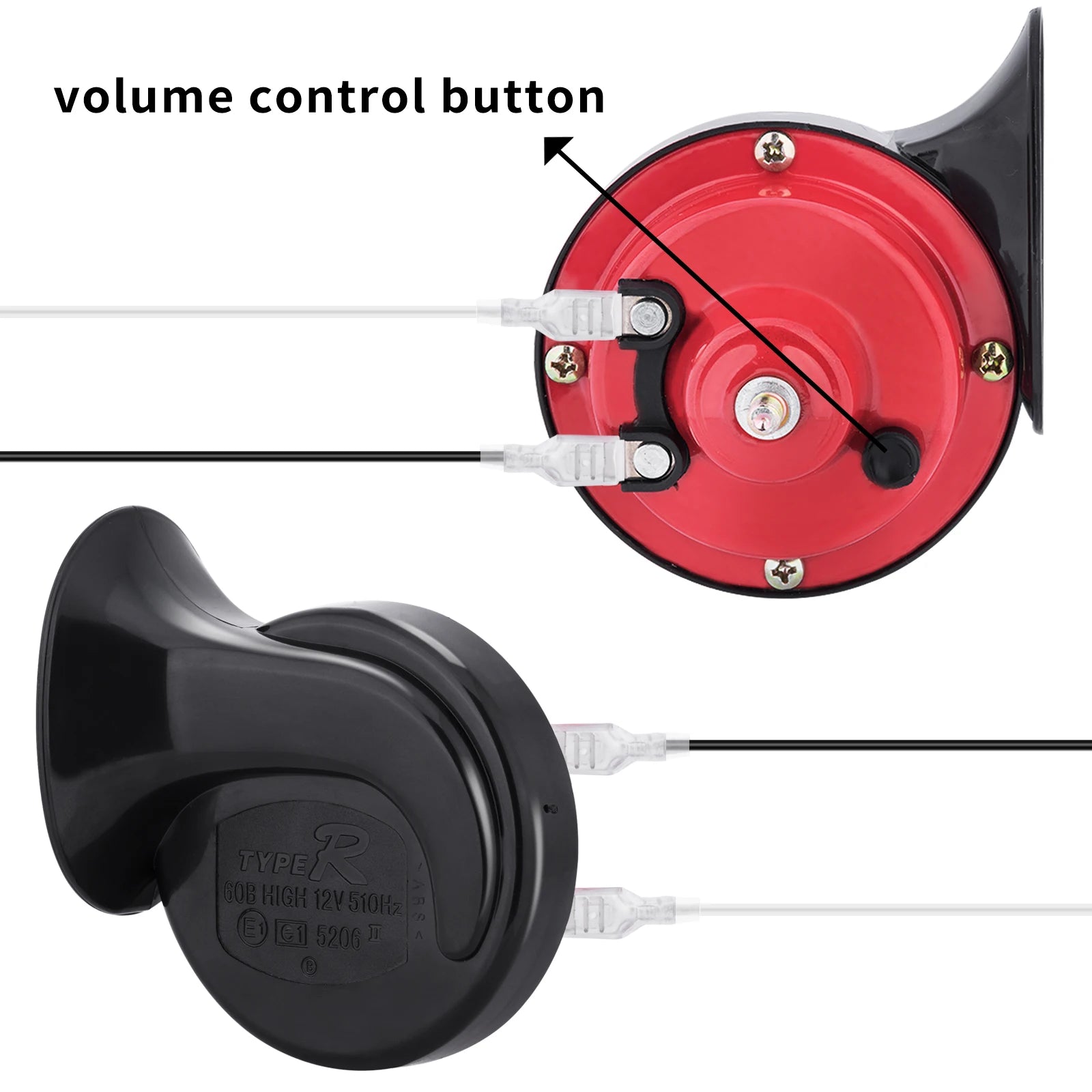 Universal 12 Volt Horn Kit W/Floor Mounted Button and Wiring Harness Fit | EZGO-Cartzilla Golf Cart Parts &amp; Accessories