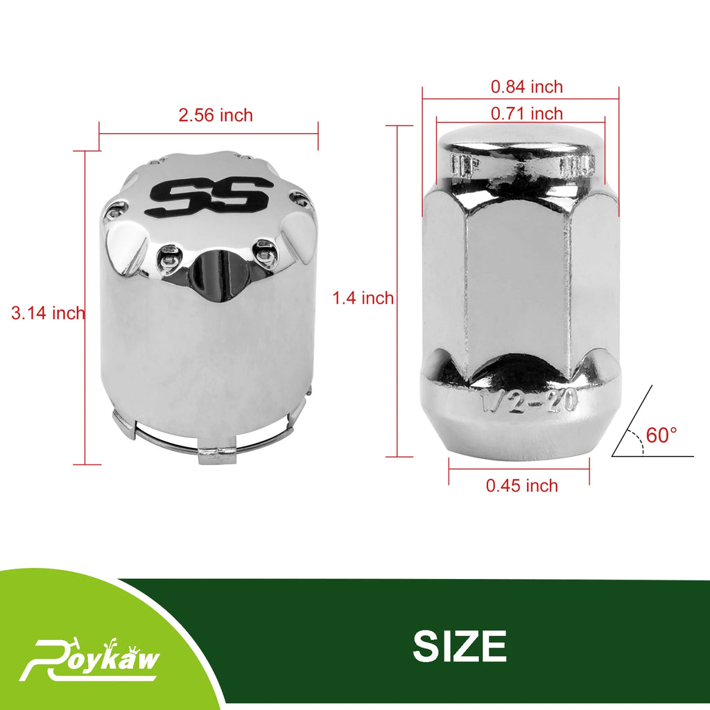 Wheel Lug Nuts and Chrome SS Wheel Hub Cap Covers Kit | EZGO-Cartzilla Golf Cart Parts &amp; Accessories